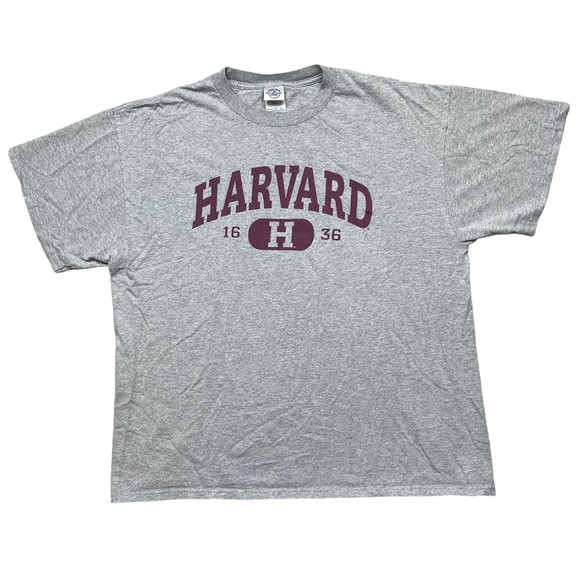 Vintage 90s Harvard University Graphic Grey T-Shirt Adult Size XL Cotton VTG - Picture 1 of 4